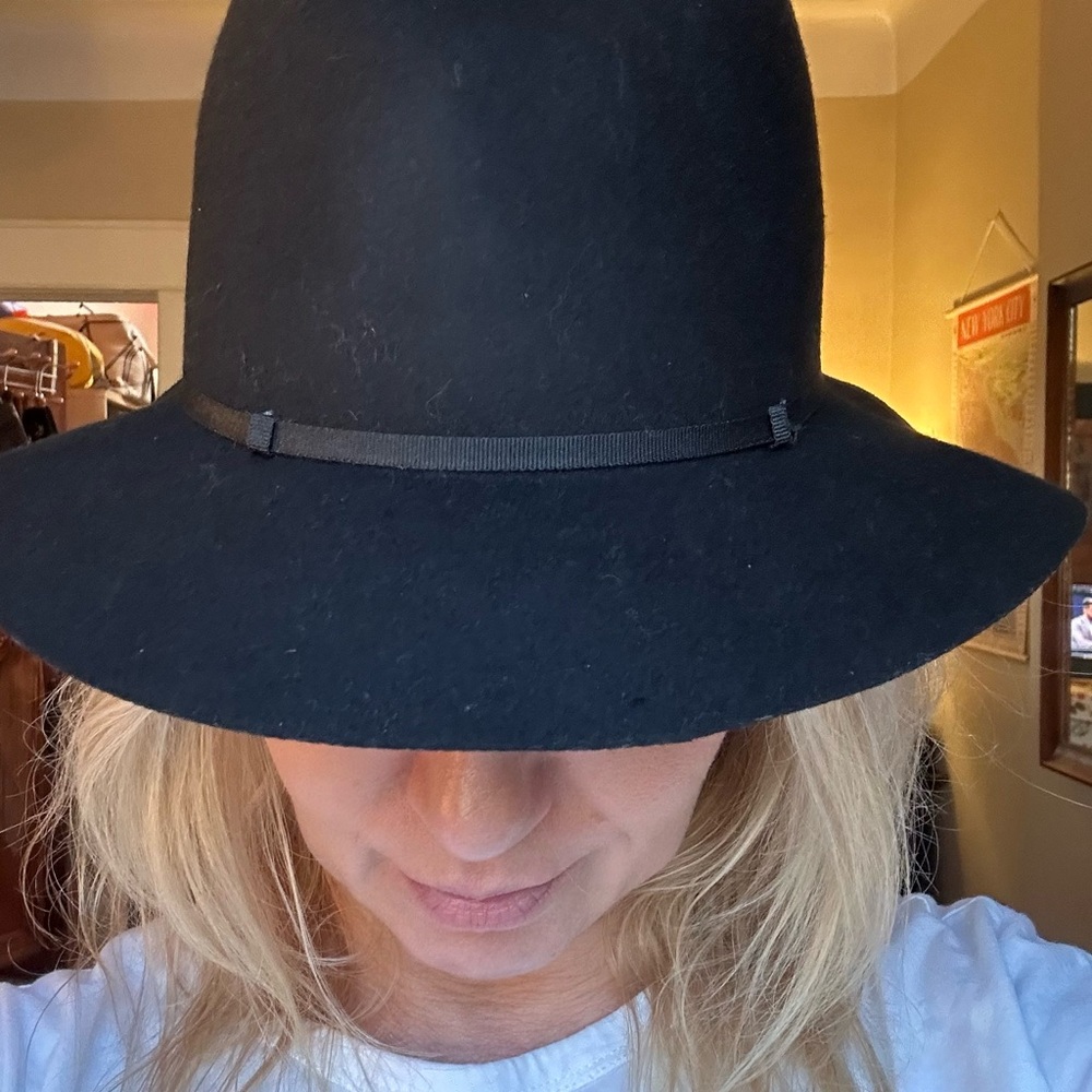 Ralph Lauren Wool Black Fedora Hat